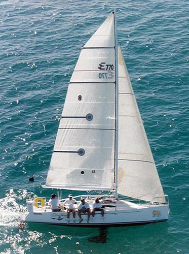 Elliott 770 sailboat under sail