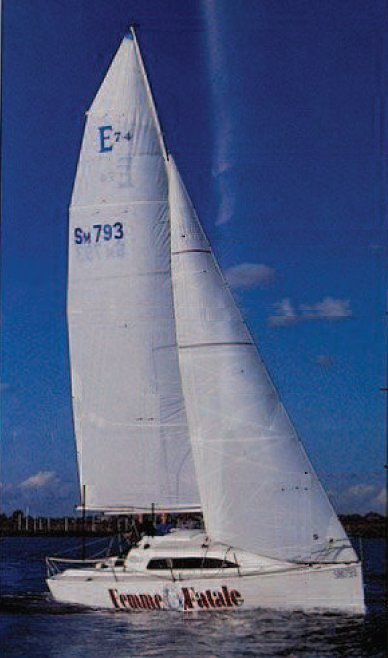 Elliott 74 sailboat under sail