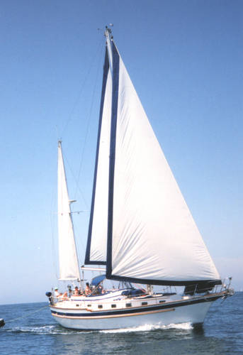 Endeavour 43 sailboat under sail