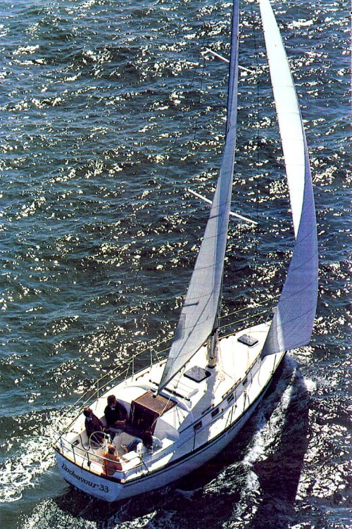 Endeavour 33 sailboat under sail
