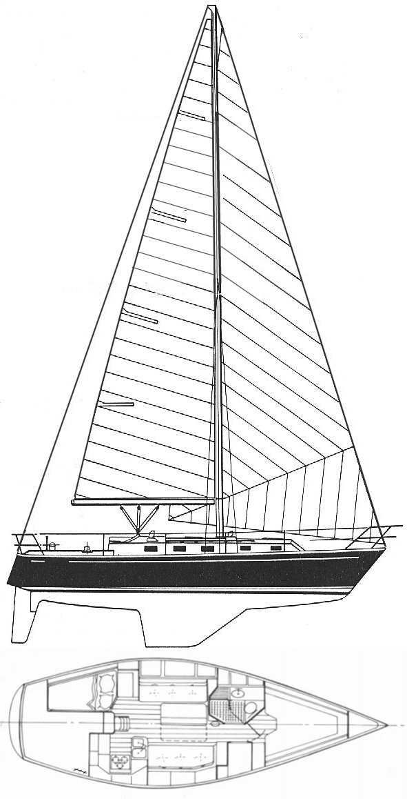 Endeavour 35 sailboat under sail