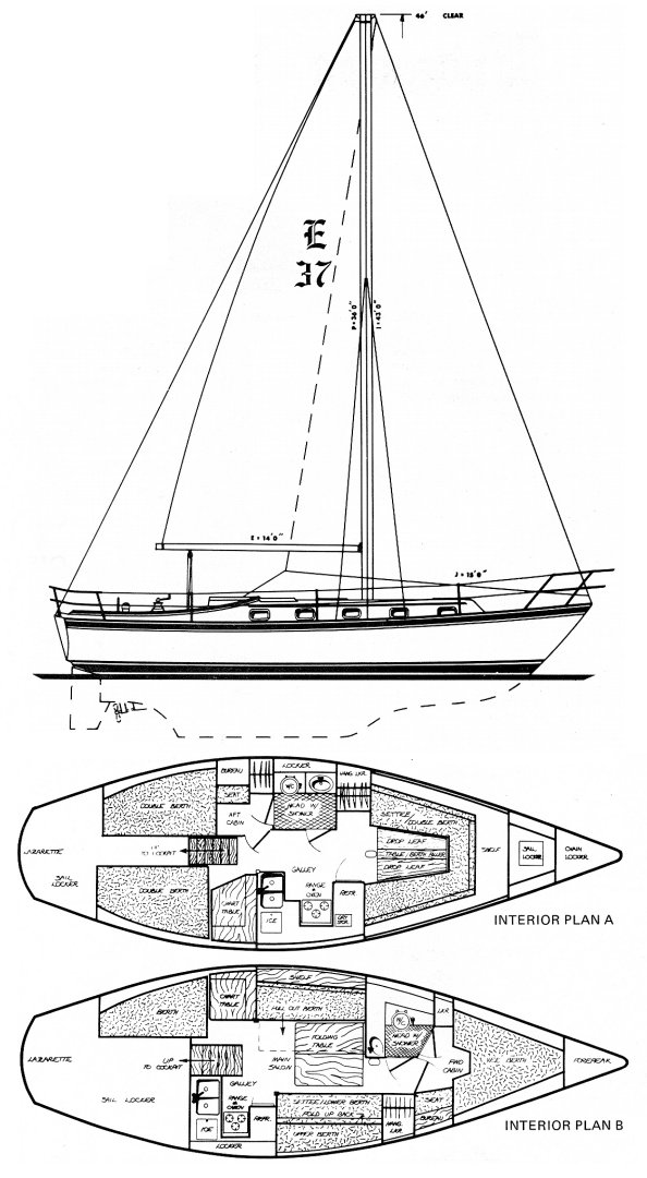 Endeavour 37 sailboat under sail