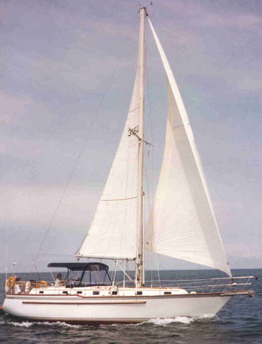 Endeavour 40 sailboat under sail