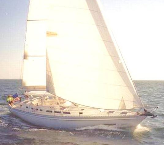 Endeavour 51 sailboat under sail