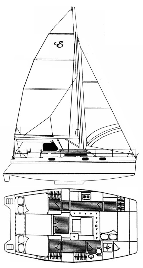 Endeavourcat 34 sailboat under sail