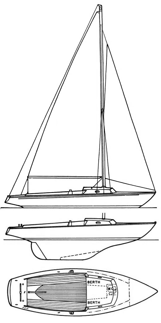Ensign pearson sailboat under sail