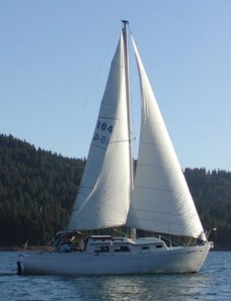 Ericson 26 crealock sailboat under sail