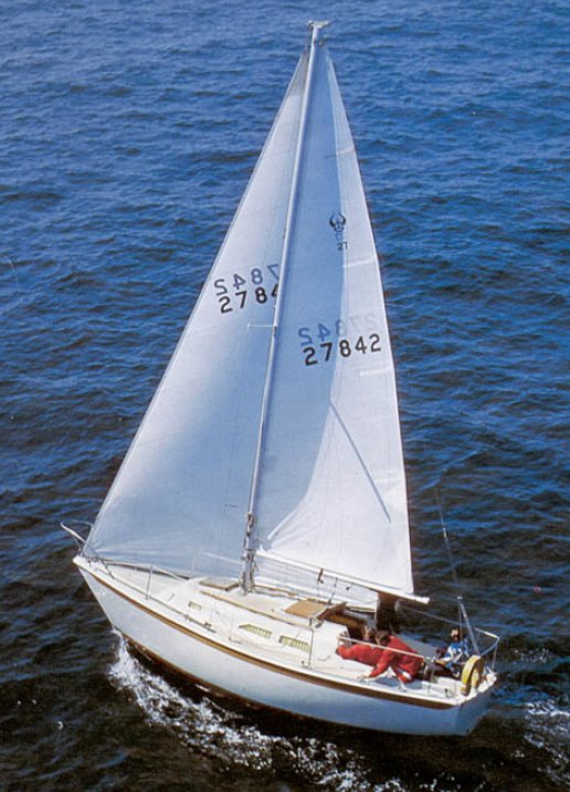 Ericson 27 sailboat under sail