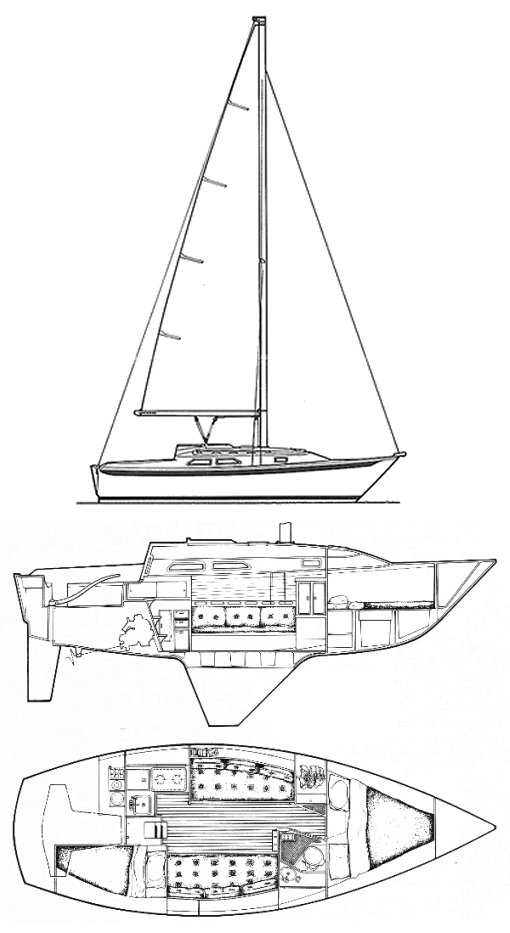 Ericson 28 2 sailboat under sail
