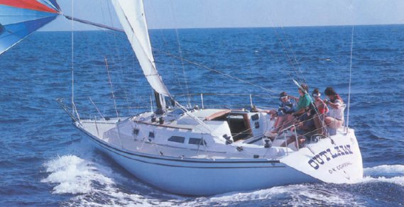 Ericson 33 sailboat under sail