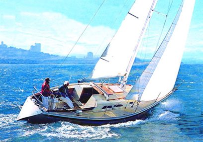 Ericson 34t sailboat under sail