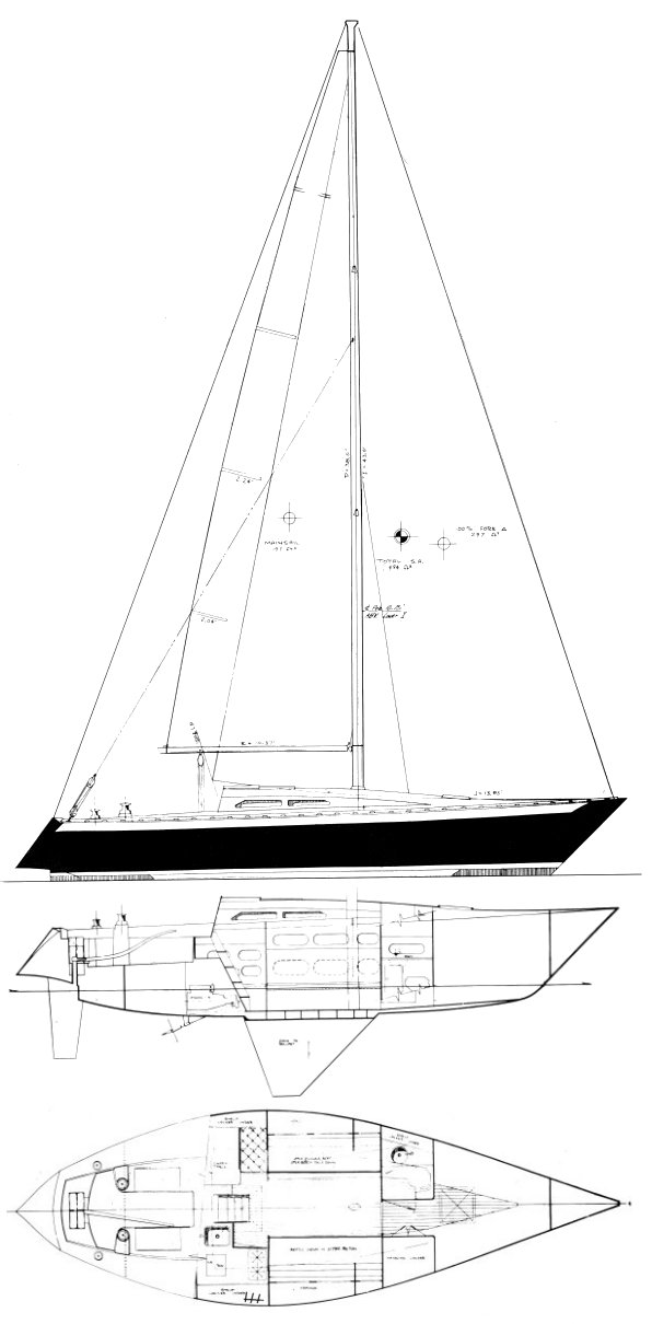 Ericson 34 sailboat under sail