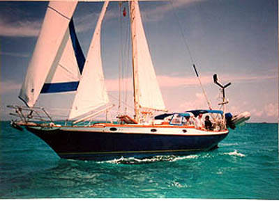 Ericson 36c sailboat under sail