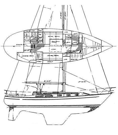 Esprit 37 sailboat under sail