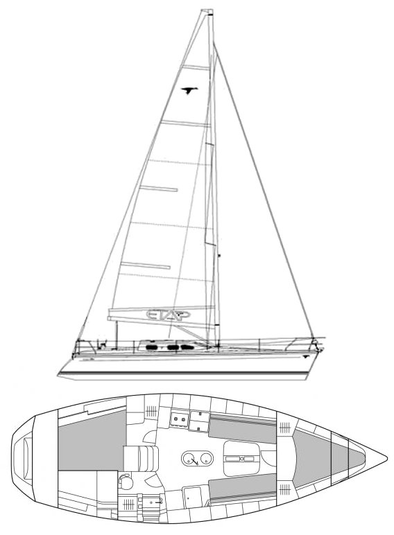 Etap 37s sailboat under sail