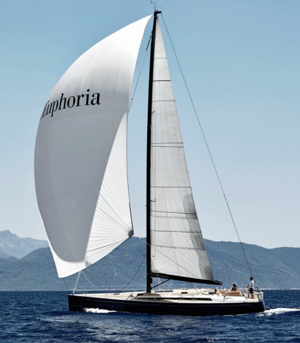 Euphoria 54 sailboat under sail