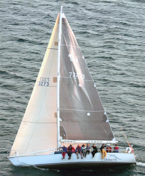 Evelyn 42 sailboat under sail