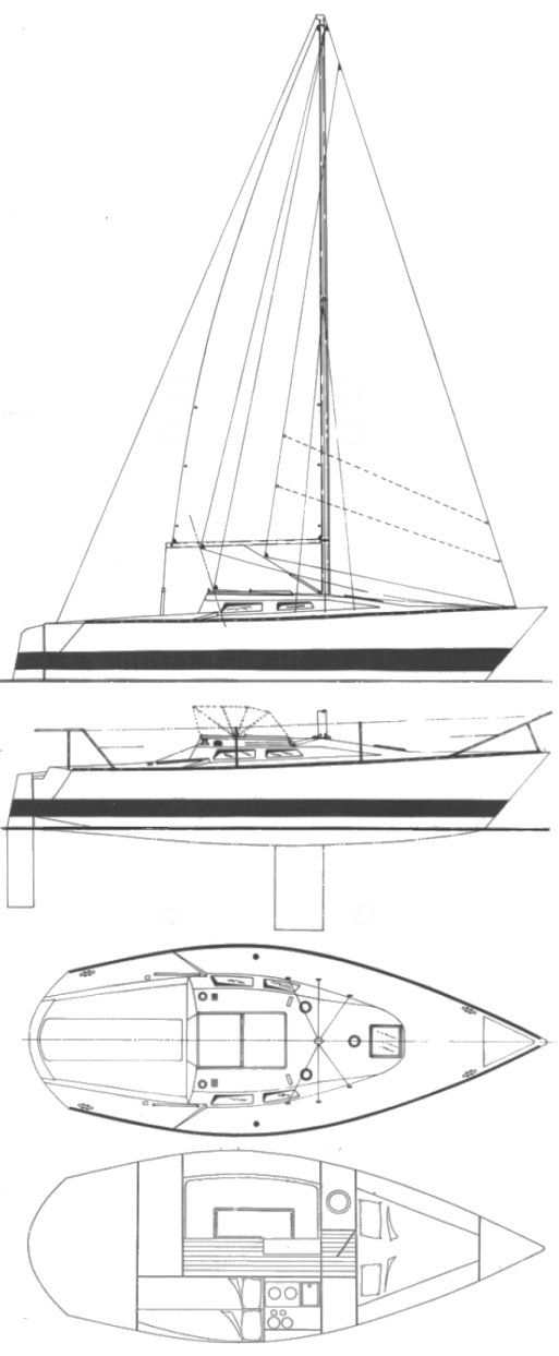 Evolution 26 sailboat under sail