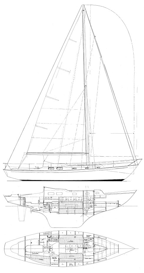 Excalibur 36 sailboat under sail