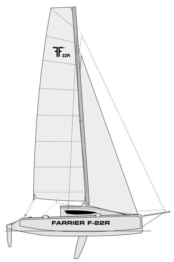 F 22 sailboat under sail