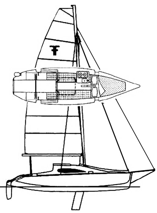 F 24 sport cruiser sailboat under sail