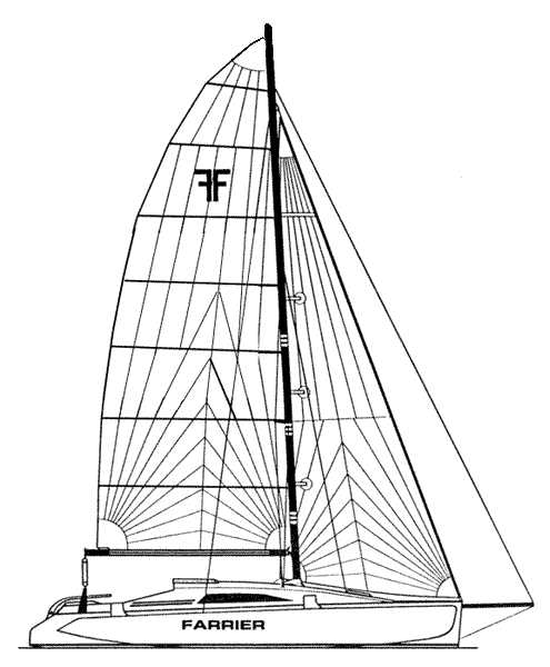 F 31 sport cruiser sailboat under sail