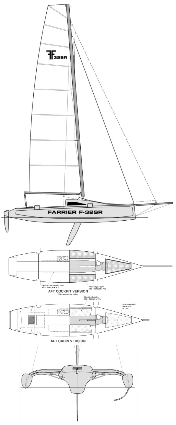 F 32sr sailboat under sail