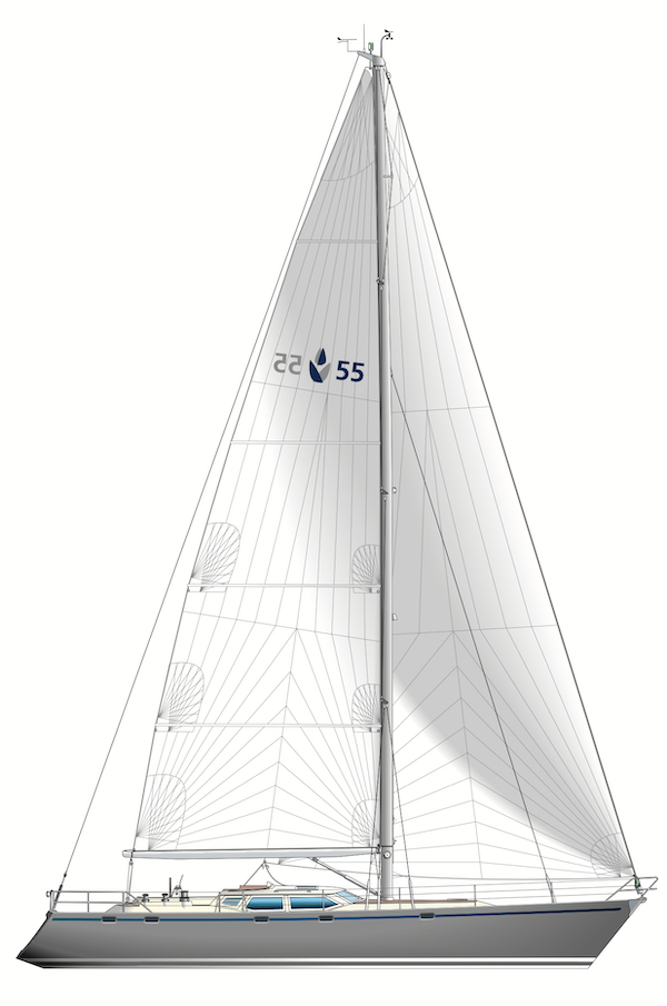 Contest 55cs sailboat under sail