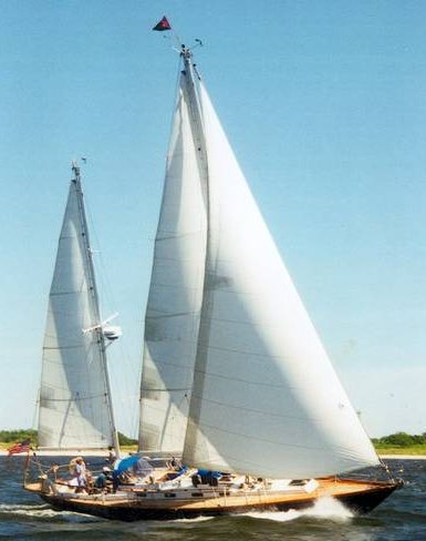 Fc 44 sailboat under sail