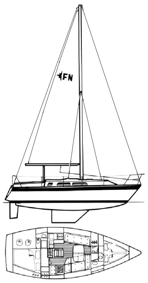 Falcon 34 westerly sailboat under sail