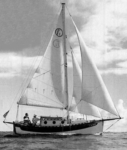 Falmouth cutter 22 sailboat under sail