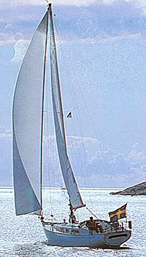 Fantasi 37 sailboat under sail