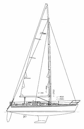 Faurby 360 sailboat under sail