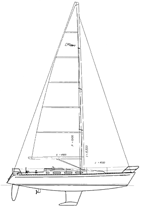 Faurby 424 sailboat under sail