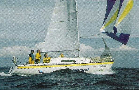 Finn express 83 sailboat under sail