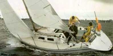 Finn flyer 31 sailboat under sail