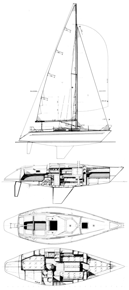 Finngulf 34 sailboat under sail