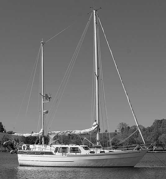 Finnrose 45 sailboat under sail