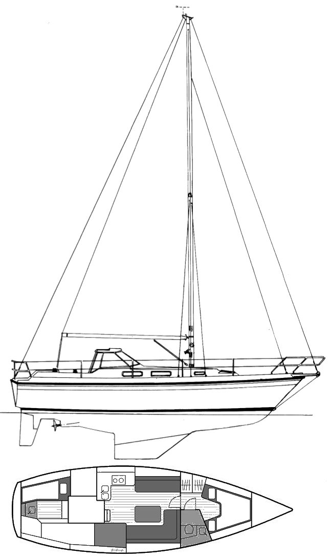 Finnsailer 34 sailboat under sail