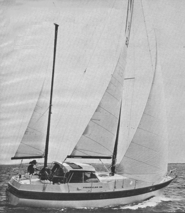 Finnsailer 38 sailboat under sail