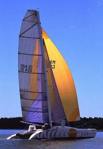 Firebird sailboat under sail