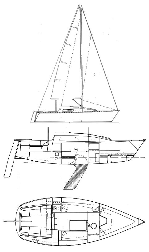 First 25 sk Beneteau sailboat under sail