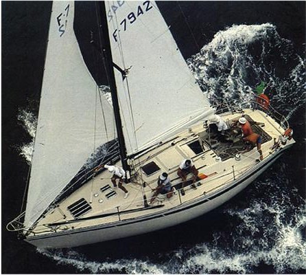 First 35 Beneteau sailboat under sail