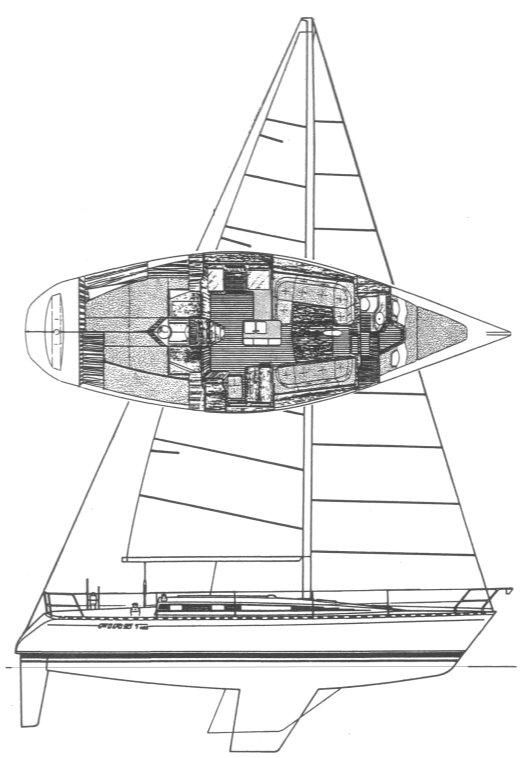 First 405 Beneteau sailboat under sail