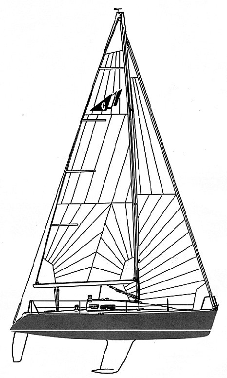 First class challenge Beneteau sailboat under sail