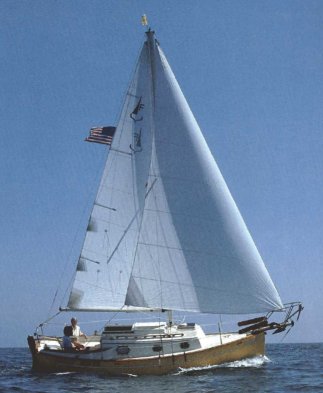 Flicka 20 sailboat under sail