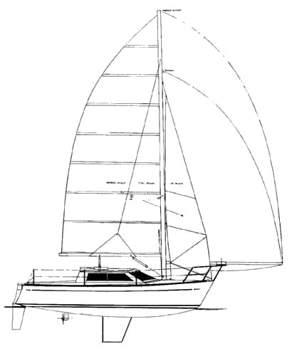 Freedom 27 sailboat under sail