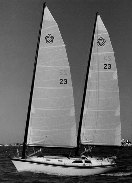 Freedom 39 sailboat under sail