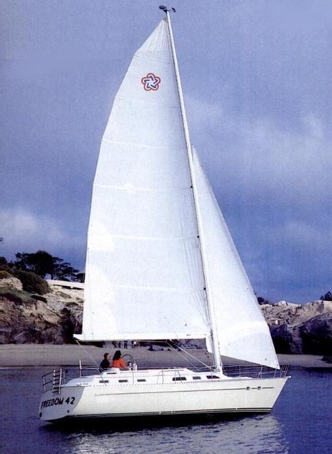 Freedom 42 sailboat under sail