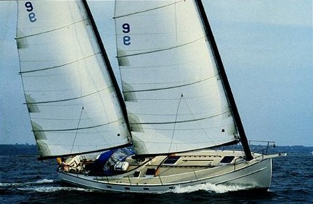 Freedom 44 cat ketch sailboat under sail